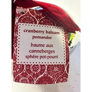 Set 2 Pier 1 Potpourri Silver Bell Pomander Cranberry Balsam Ornament Christmas